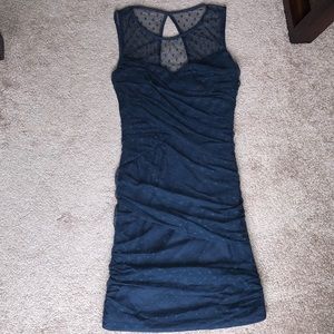 En Créme Navy Blue Lace Dress